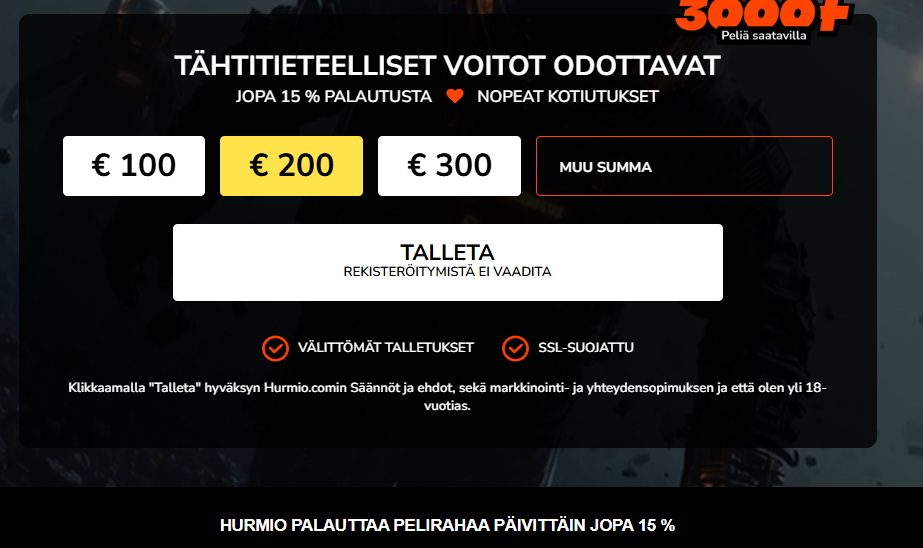 Hurmio kasinon ensivaikutelma