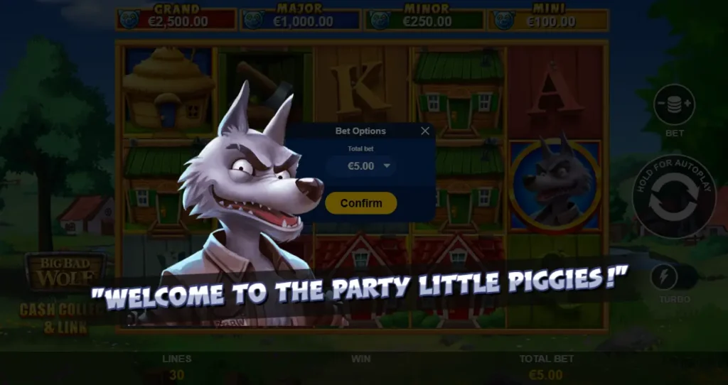 Big bad wolf cash collect and link quickspin