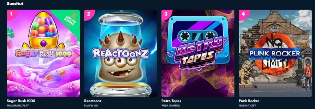 suositut kasinopelit löytyy raketilta