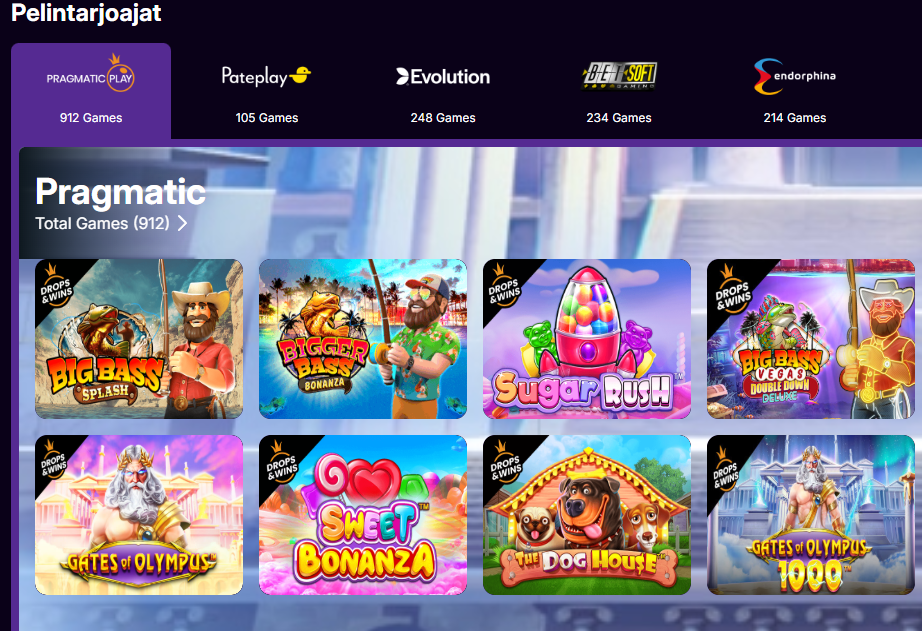 Casinolootsin pelit ovat hyvin esillä