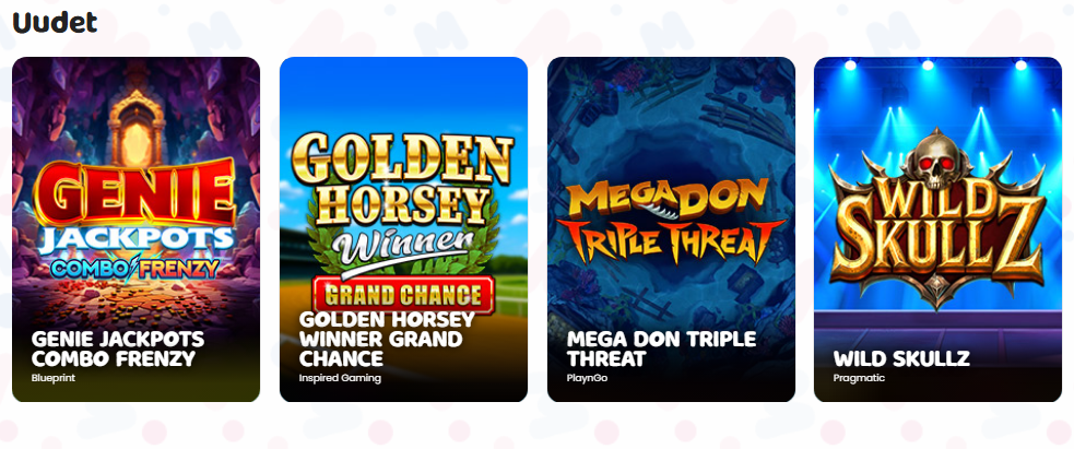 Munkkikasinon laaja sisältää uutuuksia pelivalikoima