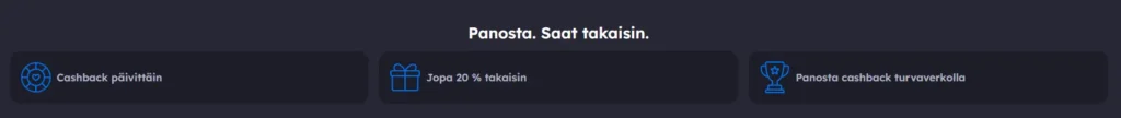 20 cashback joka päivä