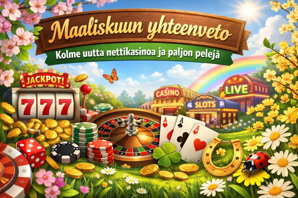 Maaliskuun yhteenveto - Kolme uutta nettikasinoa ja pelejä