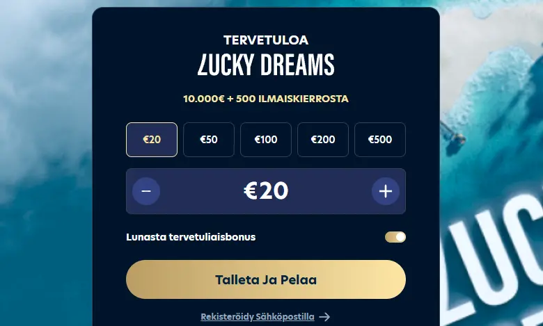 Ensivaikutelma lucky dreams casinolla