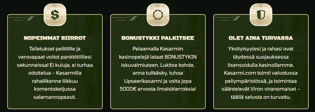 kasarmi casino lupaa olla laadukas