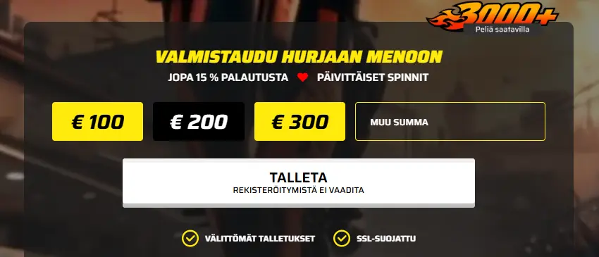 Hurja kasinon ensivaikutelma